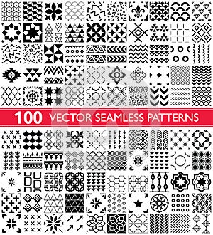 100 seamless pattern collection, geometric universal patterns and tiles - big pack
