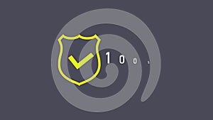 100 Secure grunge icon. Badge or button for commerce website. Motion graphics.