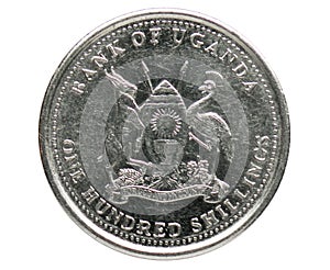 100 Shillings Magnetic coin, Bank of Uganda. Reverse, 2007