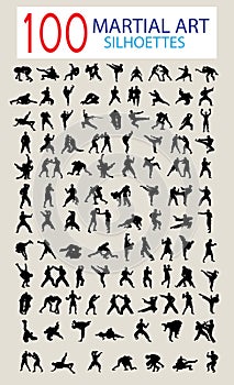 100 Silhouette of Martial Arts