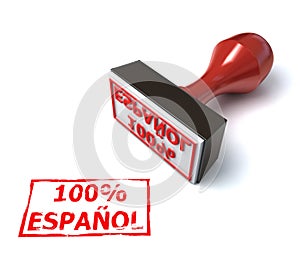 100% spanish stamp 3d rendering