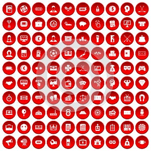 100 sweepstakes icons set red