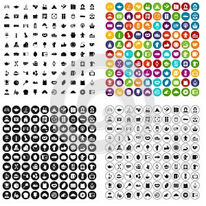 100 tea time food icons set vector variant