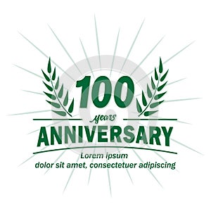 100 th anniversary design template. 100th years vector and illustration.