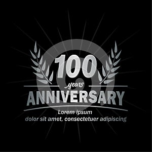 100 th anniversary design template. 100th years vector and illustration.
