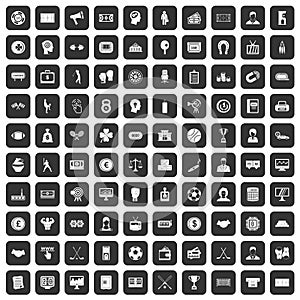 100 totalizator icons set black