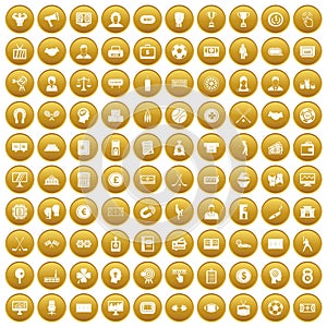 100 totalizator icons set gold