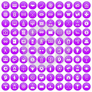 100 totalizator icons set purple