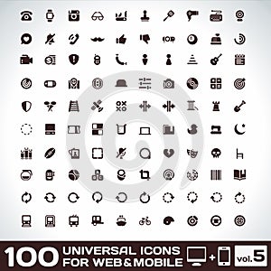 100 Universal Icons For Web and Mobile volume 5