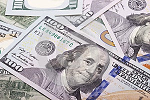 100 US dollar abstract money cash background.