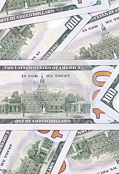 100 US dollar abstract money cash background.