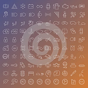 100 vector line icons set