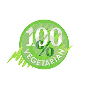 100 vegetarian stamp green circle