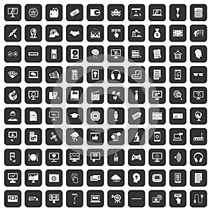 100 website icons set black