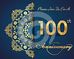 100 year anniversary celebration pattern design, 100th anniversary