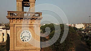 100 year old Indo-Saracenic Clock Tower (aka Dodda Gadiaya) Kannada numerals, Mysore, Karnataka, India.