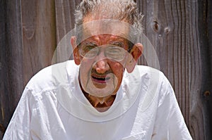 100 year very old centenarian senior man