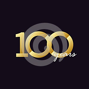 100 Years Anniversary Celebration Gradient Vector Template Design Illustration