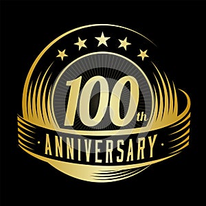 100 years anniversary design template. 100th anniversary celebrating logo design. 100years logo.