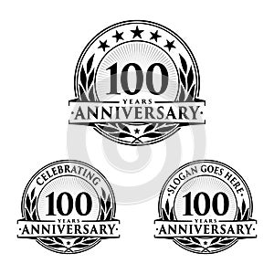 100 years anniversary design template. Anniversary vector and illustration. 100th logo.