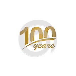 100 Years Anniversary elegant Gold Line Celebration Vector Template Design Illustration