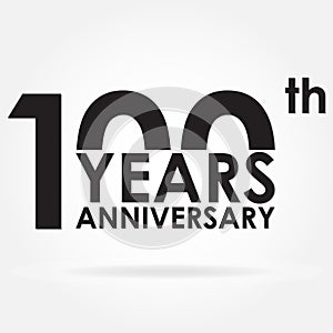 100 years anniversary sign or emblem. Template for celebration and congratulation design.Vector illustration of 100th anniversary