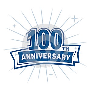 100 years celebrating anniversary design template. 100th anniversary logo. Vector and illustration.
