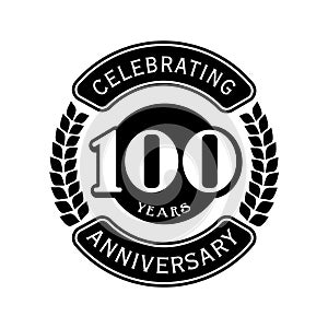 100 years celebrating anniversary design template. 100th logo. Vector and illustration.