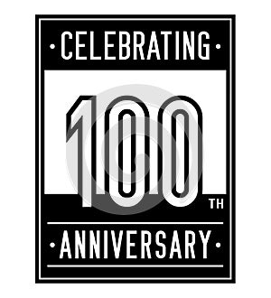 100 years celebrating anniversary design template. 100th logo. Vector and illustration.