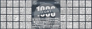 1000 Creative Icons Designs insurance, stay at home, news, vacations, project management and development Vector Business Icon