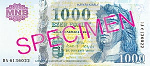 1000 hungarian forint bank note obverse