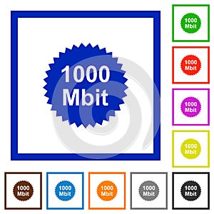 1000 mbit guarantee sticker flat framed icons