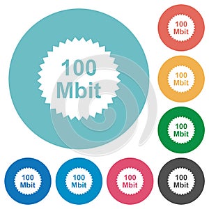 1000 mbit guarantee sticker flat round icons