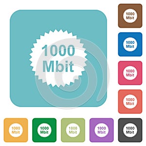 1000 mbit guarantee sticker rounded square flat icons