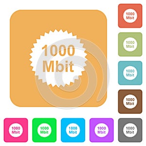 1000 mbit guarantee sticker rounded square flat icons