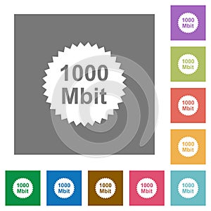1000 mbit guarantee sticker square flat icons