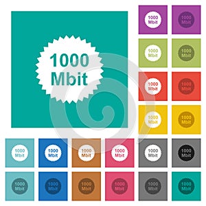 1000 mbit guarantee sticker square flat multi colored icons