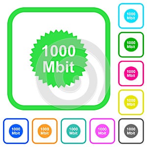 1000 mbit guarantee sticker vivid colored flat icons
