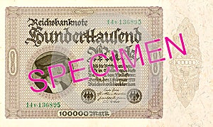 100000 reichsmark bank note 1923 obverse