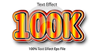 100K text effect eps file digital download