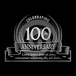 100th anniversary design template. 100 years logo. One hundred years vector and illustration.