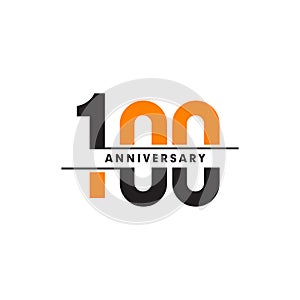 100th celebrating anniversary emblem logo design vector illustration template