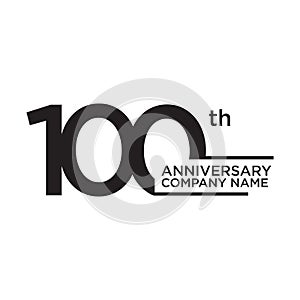 100th year anniversary icon logo design template