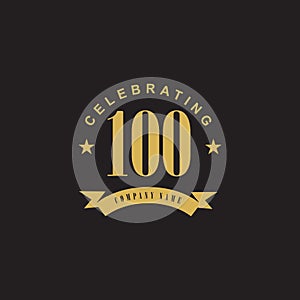 100th year celebrating anniversary emblem logo design template