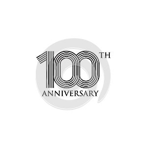 100th year celebrating anniversary emblem logo design template