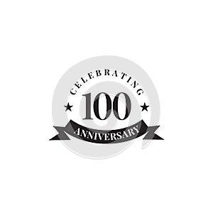 100th year celebrating anniversary emblem logo design template