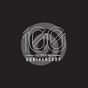 100th year celebrating anniversary emblem logo design template