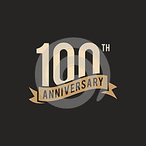 100th Years Anniversary Celebration Icon Vector Logo Design Template.