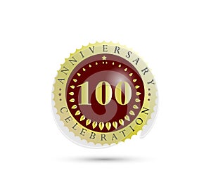 100th Years anniversary Golden badge logo.