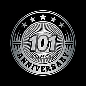 101 years anniversary celebration. 101st anniversary logo design. 101years logo.